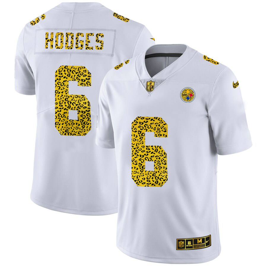 Pittsburgh Steelers #6 Devlin Hodges Men Nike Flocked Leopard Print Vapor Limited NFL Jersey White